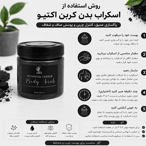 طریقه مصرف اسکراب کربن اکتیو